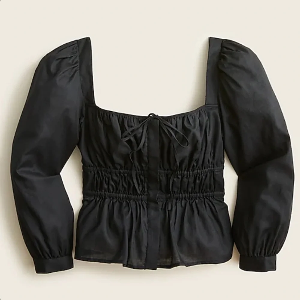 NWT‎ J. Crew Women's Cinched-Waist Top in Herringbone Cotton
